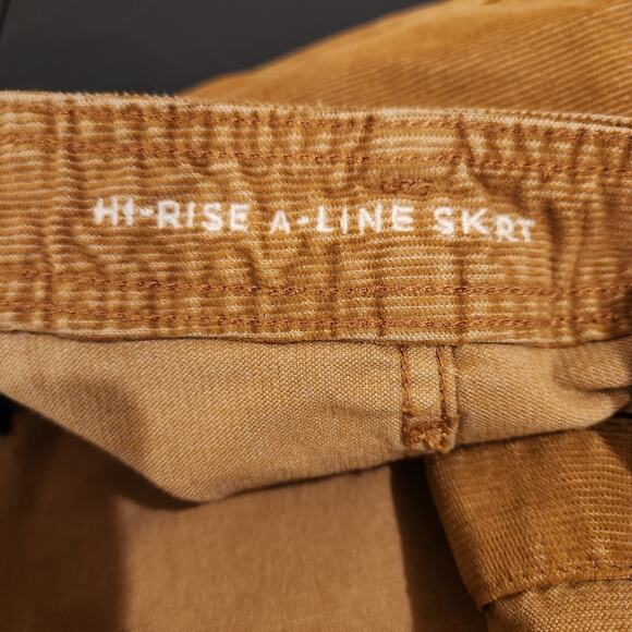 AMERICAN EAGLE Camel Brown Earthy Neutral Gobllincore Corduroy Mini Skirt Sz 4R - Picture 7 of 10